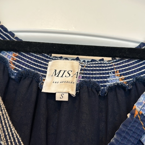 Misa Los Angeles Blue Floral Ruffle Darci Dress Sz S - Picture 5 of 9
